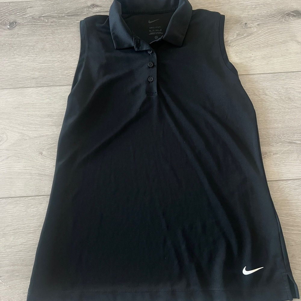 Nike Women's Black Sleeveless Polo